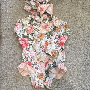 Floral Baby Onesie with Headband